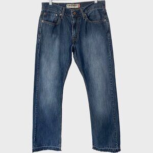 Levi's 514 Slim-Straight Jeans Men's 32X30 Blue Medium Wash Raw-Hem Denim